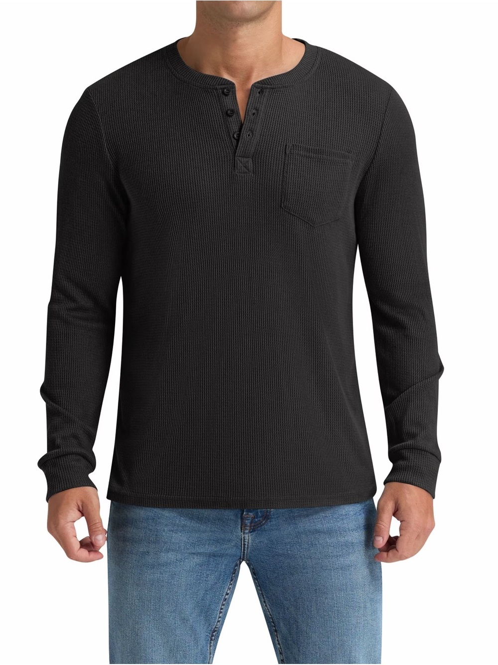 NWT J.Crew waffle knit long sleeve henley shirt with a front chest pocket size M